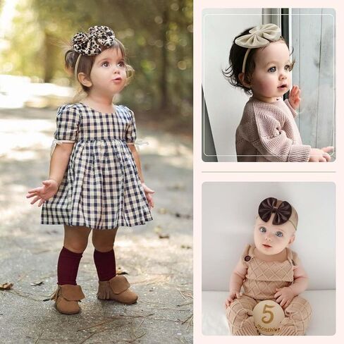 Velvet Baby Bows Headbands Solid Elastic Baby Girl Hair Bows Handmade Newborn Hair Band Bows Infant Toddlers Kids Hair Accessories 3 Pcs Beige Khaki Black in Saudi Arabia