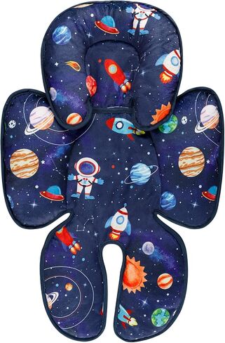 Infant Car Seat Insert with 2 Strap Pads, Super Soft Carseat Head and Body Support for Baby Boys and Girls, Reversible Newborn Car Seat Insert Cushion for Strollers, Bouncers, Swing, Simple flowers in Saudi Arabia