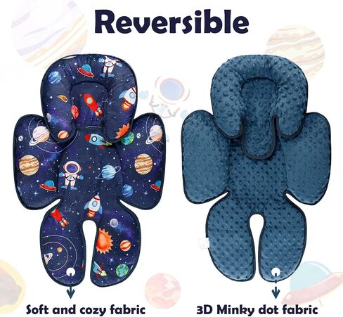 Infant Car Seat Insert with 2 Strap Pads, Super Soft Carseat Head and Body Support for Baby Boys and Girls, Reversible Newborn Car Seat Insert Cushion for Strollers, Bouncers, Swing, Simple flowers in Saudi Arabia
