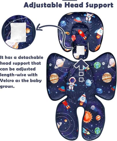 Infant Car Seat Insert with 2 Strap Pads, Super Soft Carseat Head and Body Support for Baby Boys and Girls, Reversible Newborn Car Seat Insert Cushion for Strollers, Bouncers, Swing, Simple flowers in Saudi Arabia