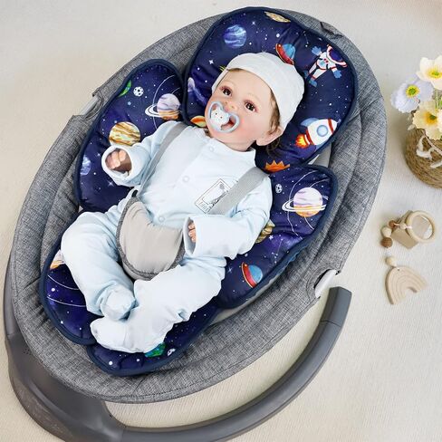 Infant Car Seat Insert with 2 Strap Pads, Super Soft Carseat Head and Body Support for Baby Boys and Girls, Reversible Newborn Car Seat Insert Cushion for Strollers, Bouncers, Swing, Simple flowers in Saudi Arabia