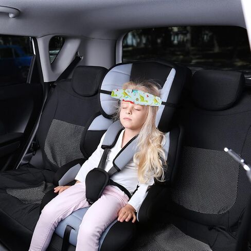HESTYA 2 Pieces Baby Carseat Head Support Band Strap Headrest Stroller Seat Sleeping Headrest Neck Relief Head Strap Headband for Kids Children Toddler Infant(Dinosaur and Dolphin) in Saudi Arabia