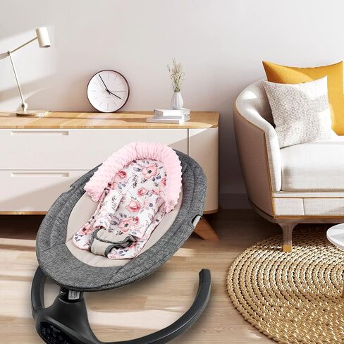SWESEN Infant Car Seat Insert & Strap Covers, Car Seat Head Support for Baby Girls Boys, 2 in 1 Soft Plush Car Seat Insert for Newborns, for Infants Aged 0-12 (Simple Floral) in Saudi Arabia