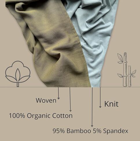 Leyl&Ari Swaddle Blanket Set, 2 Pack Organic Muslin and Stretchy Knit Bamboo Swaddler Wrap Wrap for Infant & Newborn, Gender Neutral Baby Essential Accessories (Sage/Moss) in Kuwait