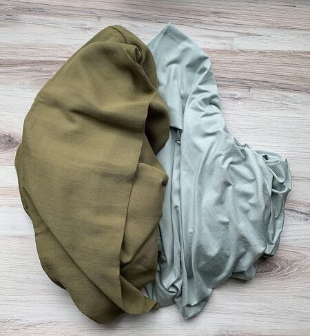 Leyl&Ari Swaddle Blanket Set, 2 Pack Organic Muslin and Stretchy Knit Bamboo Swaddler Wrap Wrap for Infant & Newborn, Gender Neutral Baby Essential Accessories (Sage/Moss) in Kuwait