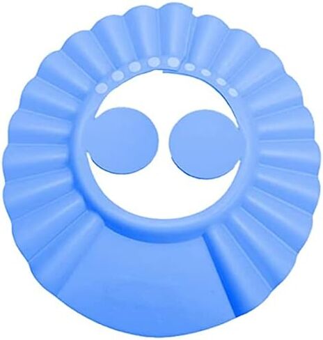 Shower Cap Bathing Cap | with Earshield Soft Adjustable Visor Hat Safe Shampoo Shower Bathing Protection Bath Cap for Elderly, Pregnant and the Disable Patient (BLUE) in Saudi Arabia