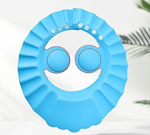 Shower Cap Bathing Cap | with Earshield Soft Adjustable Visor Hat Safe Shampoo Shower Bathing Protection Bath Cap for Elderly, Pregnant and the Disable Patient (BLUE) in Saudi Arabia