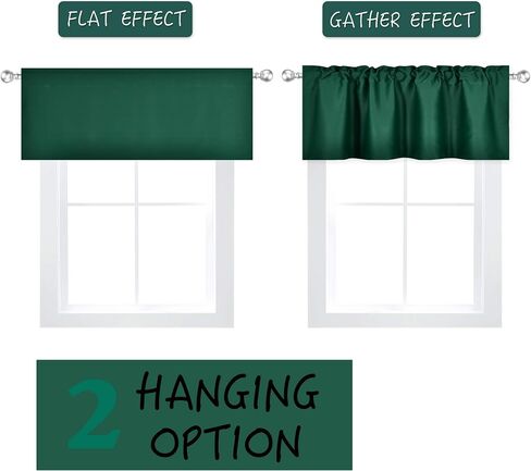 Aqua Valances for Kitchen Windows Rod Pocket Blackout Thermal Insulated Window Treatment Valances 1 Panel 42 by 18 Inch in Saudi Arabia