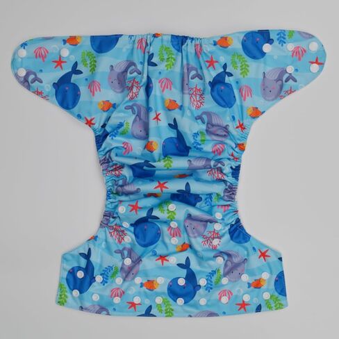 2 to 7 Years Old Cloth Diaper,Nappy,Pocket Reusable Washable,Baby Kids Toddler (Baby Whales) in Kuwait
