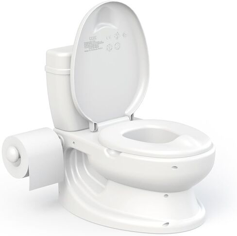 Potty Training Toilet Seat | Toddler Potty Training with Comfy Seat Cover, Tank Storage & Paper Roll Holder | Easy to Empty and Clean | Soft & Comfortable Potty Trainer for Boys & Girls (Blue) in Saudi Arabia