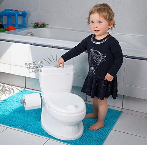 Potty Training Toilet Seat | Toddler Potty Training with Comfy Seat Cover, Tank Storage & Paper Roll Holder | Easy to Empty and Clean | Soft & Comfortable Potty Trainer for Boys & Girls (Blue) in Saudi Arabia