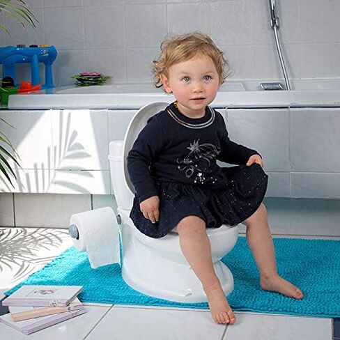 Potty Training Toilet Seat | Toddler Potty Training with Comfy Seat Cover, Tank Storage & Paper Roll Holder | Easy to Empty and Clean | Soft & Comfortable Potty Trainer for Boys & Girls (Blue) in Saudi Arabia