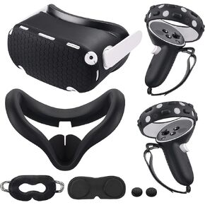 Compatible with Oculus Quest 2 Accessories,Silicone face Cover, VR Shell Cover,Compatible with Quest 2 Touch Controller Grip Cover,Protective Lens Cover,Disposable Eye Cover. (Starry Purple) in Saudi Arabia