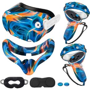 Compatible with Oculus Quest 2 Accessories,Silicone face Cover, VR Shell Cover,Compatible with Quest 2 Touch Controller Grip Cover,Protective Lens Cover,Disposable Eye Cover. (Starry Purple) in Saudi Arabia