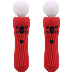 SZLG 2 pcs Silicone Rubber Cover Anti-Slip Protective Skin Case for Playstation PS4 VR Move PS Move Motion Controller Red in Kuwait