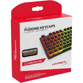 HyperX Pudding Keycaps - Double Shot PBT Keycap Set with Translucent Layer, for Mechanical Keyboards, Full 104 Key Set, OEM Profile, English (US) Layout - Black in Saudi Arabia