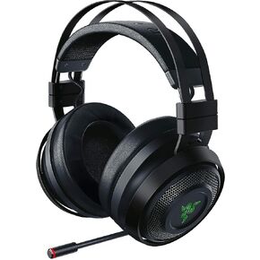 سماعة الألعاب Razer Nari Ultimate Wireless 7.1 ذات الصوت المحيطي: THX Audio & Haptic Feedback - ضبط تلقائي لعصابة الرأس - Chroma RGB - ميكروفون قابل للسحب - للكمبيوتر الشخصي، PS4، PS5 - أسود in Saudi Arabia
