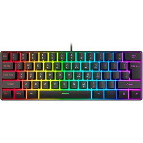 Snpurdiri 60% Wired Gaming Keyboard, 61 Keys RGB Contour Line (White) in Saudi Arabia