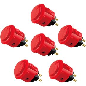 Sanwa 6 pcs OBSF-24 Original Push Button 24mm - for Arcade Jamma Video Game & Arcade Joystick Games Console (White) S@NWA in Kuwait
