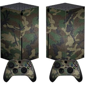 PlayVital Army Green Camouflage Custom Skin Decals for Xbox Core Wireless Controller, Vinyl Wrap Cover Stickers for Xbox Series X Console Controller
