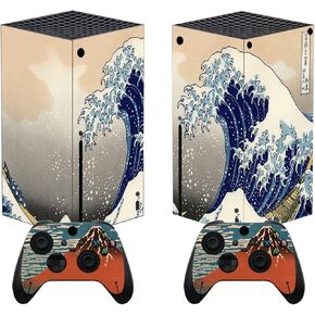 جلود الفينيل المخصصة من PlayVital Blue Flame لأجهزة Xbox Series X، وملصقات غطاء لاصقة لوحدة تحكم Xbox Series X