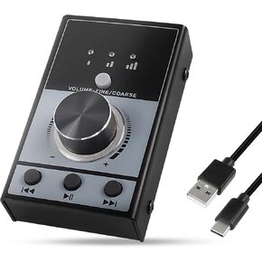 اكس ام اس جيه اس اي واي وحدة تحكم في الصوت بمنفذ USB مع خاصية التشغيل/الإيقاف المؤقت/الخلف/الامام، كتم الصوت بنقرة واحدة لتعديل الصوت ومكبر الصوت والكمبيوتر in Saudi Arabia