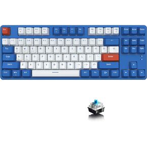 لوحة مفاتيح ميكانيكية لاسلكية Lomiluskr AK871 Hot Swap، بلوتوث/2.4G وضع مزدوج، 87 مفتاحًا صغيرًا، تأتي مع 8 أغطية مفاتيح بديلة، متوافقة مع أجهزة الكمبيوتر/الكمبيوتر المحمول/الهاتف الذكي/الكمبيوتر اللوحي (مفتاح أزرق/أحمر) in Kuwait