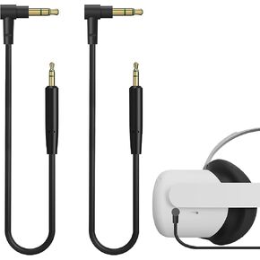 GEEKRIA VR Short Audio Cable Compatible with Meta Quest 3, Meta Quest 2, 3.5mm to 2.5mm Cord, TRS Replacement Cable for Headphones, Fits the Audio Interface on The Same Side (2 Pack / 1ft) in Kuwait