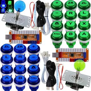 SJ@JX Arcade Game LED Controller Lamp USB Encoder 2 Player Gamepad Cherry MX Microswitch Light Button 8way LED Joystick for Nintendo Switch PC PS3 Retropie Raspberry Pi MAME in Kuwait