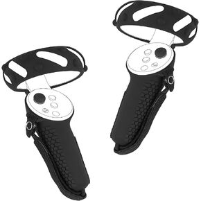 Geekria Design Controller Grip Cover Accessories Compatible with Pico Neo 3, Silicone Anti-Throw Grips Protector with Adjustable Knuckle Straps (Black, 1 Pair) in Kuwait
