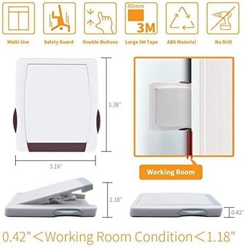 Goodv Child Proof Window Sliding Door Lock 2 Grey Packs (Suit for Working Space Over 0.42in and Under 1.18in) Security Your Baby Safe and Protect Kid outof Dangerous at Home (2, Grey) in Saudi Arabia