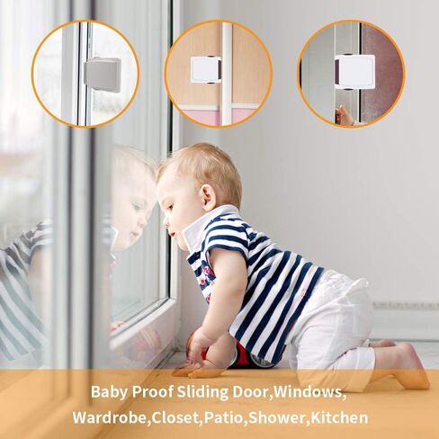 Goodv Child Proof Window Sliding Door Lock 2 Grey Packs (Suit for Working Space Over 0.42in and Under 1.18in) Security Your Baby Safe and Protect Kid outof Dangerous at Home (2, Grey) in Saudi Arabia