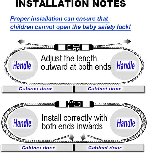 YEAINY Double Doors Fefrigerator Locks for Kids Child French Door Fridge Locks for Baby Safety Fridge Guard Strap for RV Cabinet (Black) in Saudi Arabia