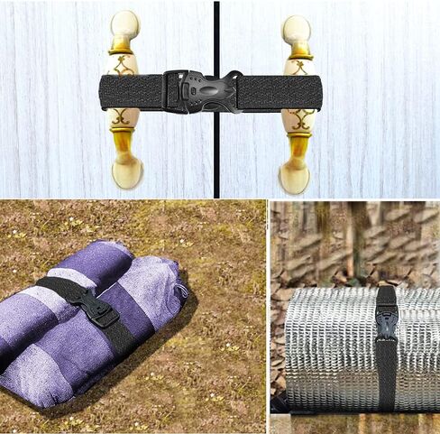 YEAINY Double Doors Fefrigerator Locks for Kids Child French Door Fridge Locks for Baby Safety Fridge Guard Strap for RV Cabinet (Black) in Saudi Arabia