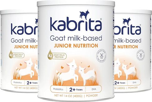 Kabrita Junior Goat Milk Powder for Kids - Easy to Digest Powdered Goat Milk Ages 2-7 - Immunity Boosting Containing Vitamin C, D, E, Protein & Calcium - Non-GMO Gentle on Sensitive Tummies - 14Oz in Saudi Arabia