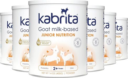 Kabrita Junior Goat Milk Powder for Kids - Easy to Digest Powdered Goat Milk Ages 2-7 - Immunity Boosting Containing Vitamin C, D, E, Protein & Calcium - Non-GMO Gentle on Sensitive Tummies - 14Oz in Saudi Arabia