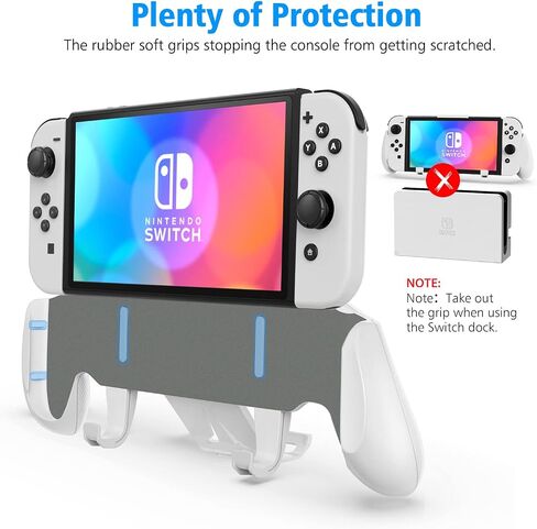 Switch Grip with Upgraded Adjustable Stand, Compatible with Nintendo Switch & OLED, OIVO Asymmetrical Grip with Adjustable Stand and 5 Game Slots-4 Thumb Caps Included in Kuwait