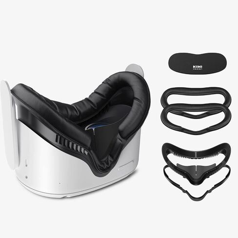 KIWI design Face Cushion Pad Compatible with Quest 2 Accessories (Upgraded Version), Fitness Facial Interface Foam Replacement, with Glasses Spacer and Lens Protector, Air-Circulation Design in Kuwait