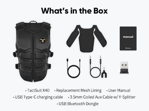 bHaptics TactSuit X40 — Haptic Vest with 40 Vibration Motors for VR — with Audio Accessories and Replacement Lining in Kuwait