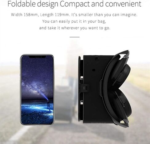 3D Virtual Reality Headset, 3D VR Goggle w/Remote for IMAX Movie Video Game, VR Set w/Bluetooth Headphone[Newest] for iOS iPhone 13 12 11 Pro XS XR X, Android Samsung Galaxy S10 S9 S8 S7 Edge, White in Kuwait