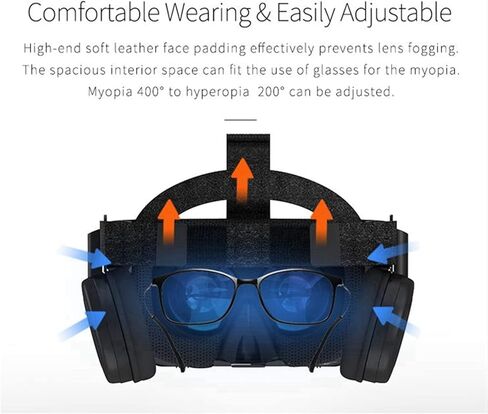 3D Virtual Reality Headset, 3D VR Goggle w/Remote for IMAX Movie Video Game, VR Set w/Bluetooth Headphone[Newest] for iOS iPhone 13 12 11 Pro XS XR X, Android Samsung Galaxy S10 S9 S8 S7 Edge, White in Kuwait