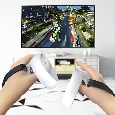 AMZDM Controller Grip for Oculus Quest 2 Accessories Grips Cover for VR Touch Controllers Covers Protector with Non-Slip Thumb Grips 1Pair Black in Saudi Arabia