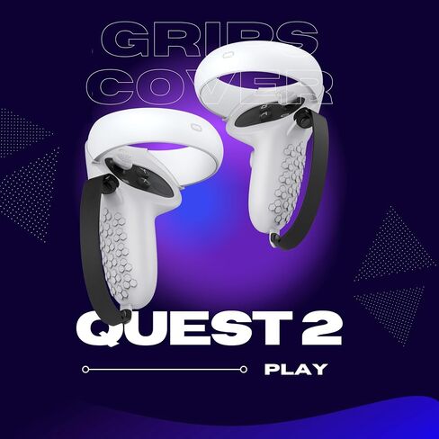 AMZDM Controller Grip for Oculus Quest 2 Accessories Grips Cover for VR Touch Controllers Covers Protector with Non-Slip Thumb Grips 1Pair Black in Saudi Arabia
