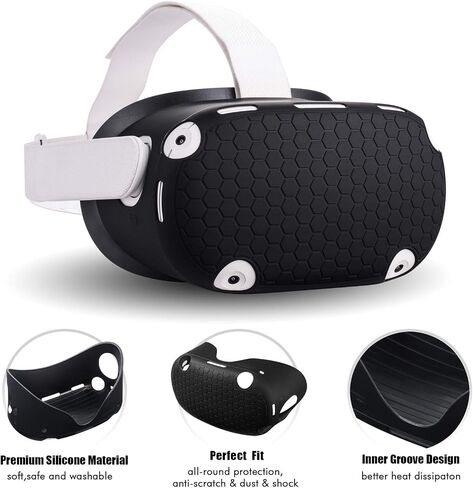 Compatible with Oculus Quest 2 Accessories,Silicone face Cover, VR Shell Cover,Compatible with Quest 2 Touch Controller Grip Cover,Protective Lens Cover,Disposable Eye Cover. (Starry Purple) in Kuwait