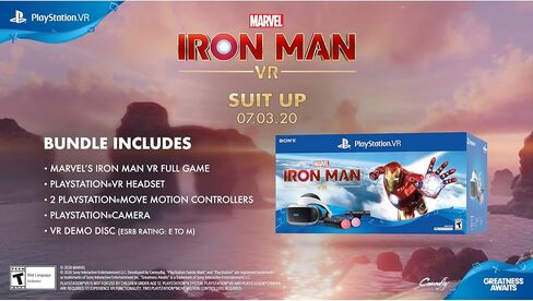 حزمة Sony Playstation VR Marvel's Iron Man VR، باللون الأبيض: سماعة رأس Playstation VR، كاميرا، 2 وحدة تحكم في الحركة، رمز Marvel's Iron Man VR الرقمي لجهاز PS4 PS5 in Saudi Arabia
