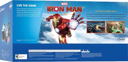 حزمة Sony Playstation VR Marvel's Iron Man VR، باللون الأبيض: سماعة رأس Playstation VR، كاميرا، 2 وحدة تحكم في الحركة، رمز Marvel's Iron Man VR الرقمي لجهاز PS4 PS5 in Saudi Arabia