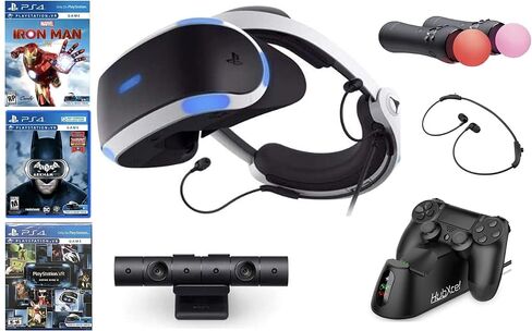 Newest Playtation VR Marvel's Iron Man VR Bundle: VR Headset, Camera, 2 Move Motion Controllers, Marvel's Iron Man VR Game + Batman Controller Fast Charging Dock in Saudi Arabia