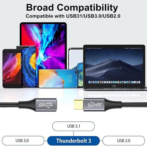 TNE Extension Cable for PSVR 2 10Gbps Gen 2 - for PS5 VR Extender Cord Compatible with PlayStation 5 VR Headset (Black, 10ft/3m) in Kuwait