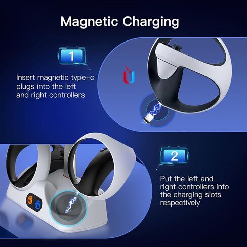 Charging Station for PS VR2 Sense Controllers with Headset Holder, Nargos Virtual Reality Charger Stand Dock PSVR2 Headset Display Accessories in Saudi Arabia