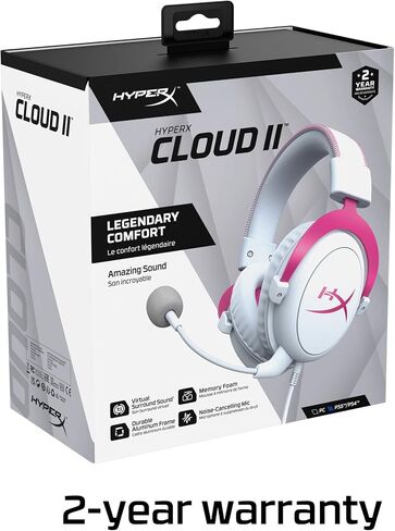سماعة الألعاب HyperX Cloud II - صوت محيطي 7.1 - وسادات أذن من إسفنج الذاكرة - إطار من الألومنيوم المتين - تعمل مع أجهزة الكمبيوتر الشخصية، PS4، PS4 PRO، Xbox One، Xbox One S - Gun Metal (KHX-HSCP-GM) in Saudi Arabia